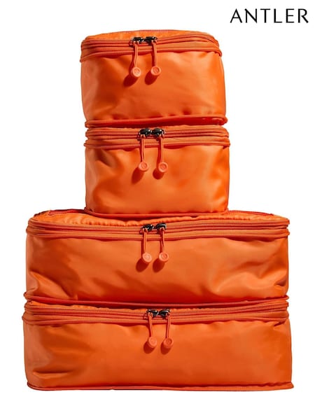 Antler Orange Packing Cubes in Coral - Set of 4 Single Stripe 81CM EXP HC SPIN Cove Blue Discovery Bottle Holder i (W70161) | € 78
