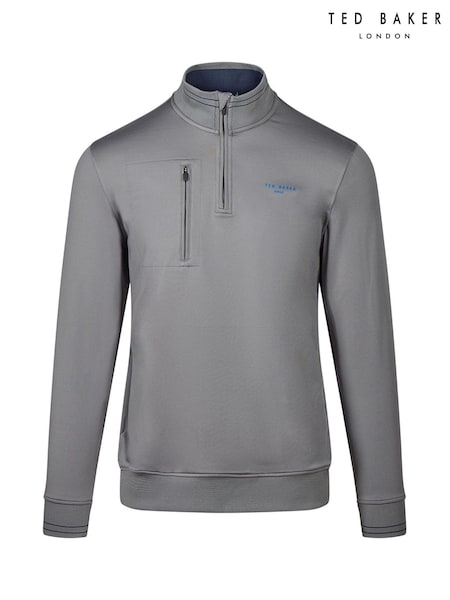 Ted Baker Grey Men's Acee Half Zip Golf Mid Layer (W70210) | €89