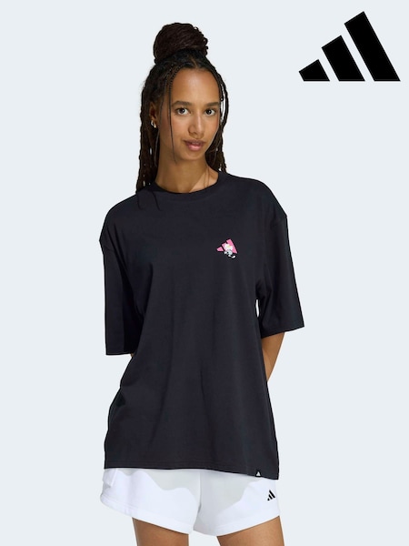 adidas Black Soft Side Oversized Graphic T-Shirt (W70369) | AED134