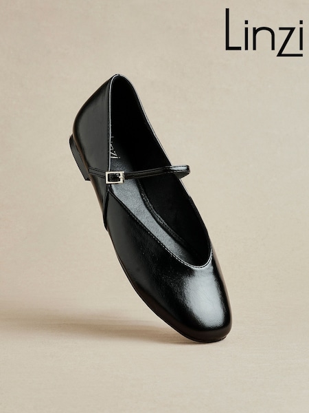Linzi Black Hush Square Toe Mary Jane Shoes (W70399) | €45
