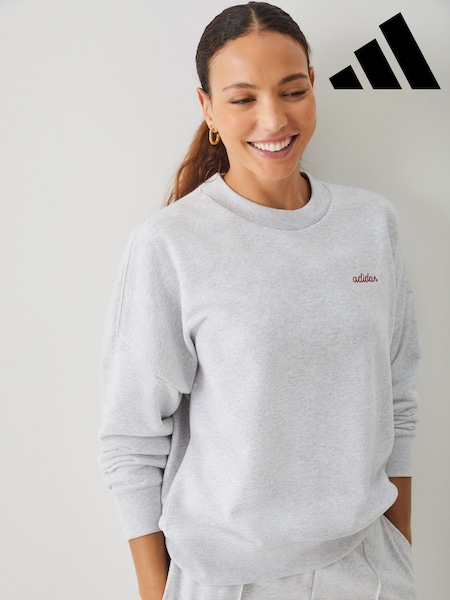 Grå - adidas Seasonal Essentials Colorpop Sweatshirt With Embroidered Graphic (W70440) | kr628