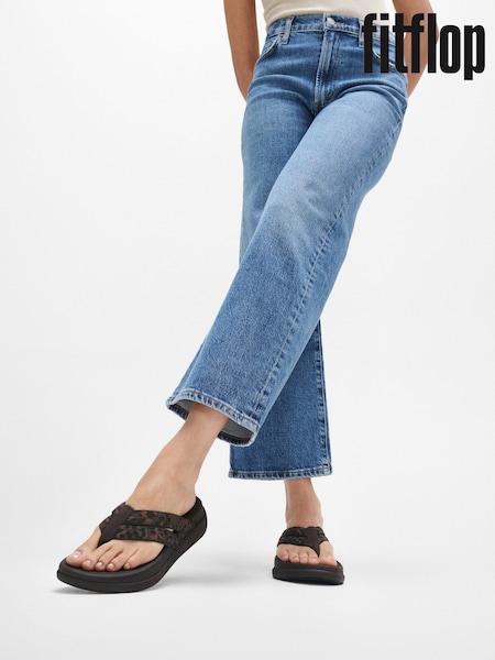 FitFlop F Mode Go Leopard Print Webbing Strappy Sandals (W70507) | OMR30