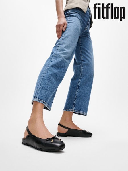 FitFlop Delicato Bow Leather Slingbacks Shoes (W70508) | €102