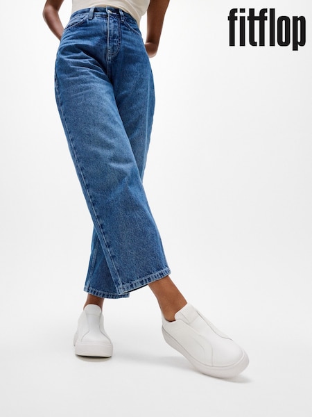 FitFlop RTG Leather Laceless White Sneakers (W70510) | €114