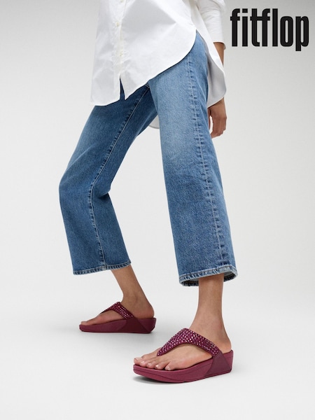 FitFlop Red Lulu Maxi Crystal Toe Post Sandals (W70525) | €108