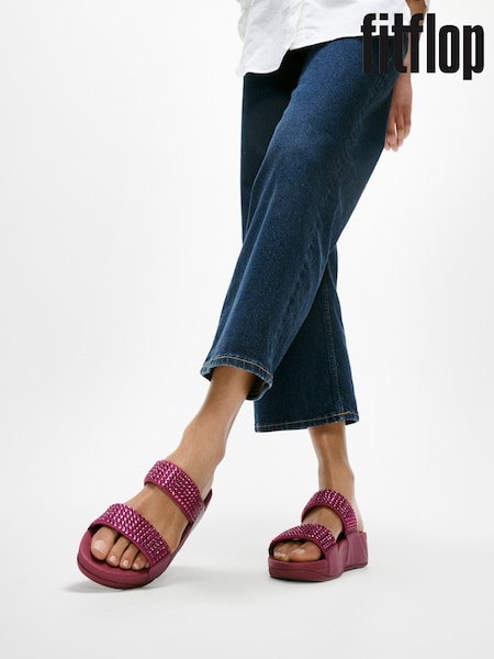 FitFlop Lulu Maxi Crystal Two Bar Slides (W70526) | €114