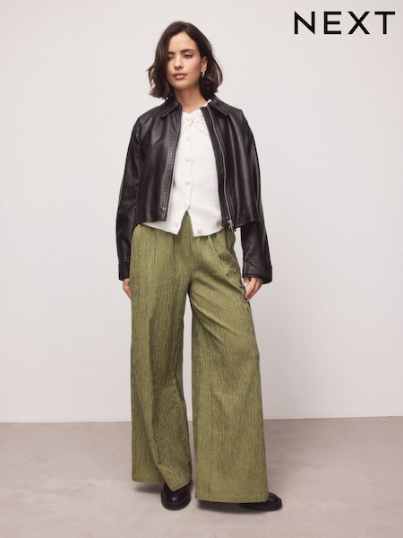 Green/Navy Gingham Wide Leg Trousers (W70540) | €26
