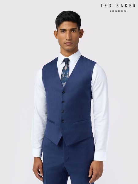 Ted Baker Tailoring Slim Blue Keats Flannel Waistcoat (W70786) | 156 €