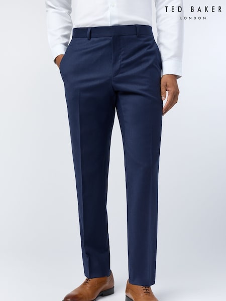 Ted Baker Tailoring Slim Blue Keats Flannel Trousers (W70791) | AED815