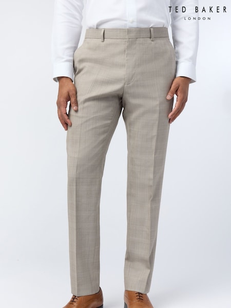 Ted Baker Tailoring Slim Natural Donne Check Trousers (W70793) | 693 QAR