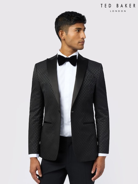 Ted Baker Tailoring Diamond Jacquard Black Jacket (W70794) | €341