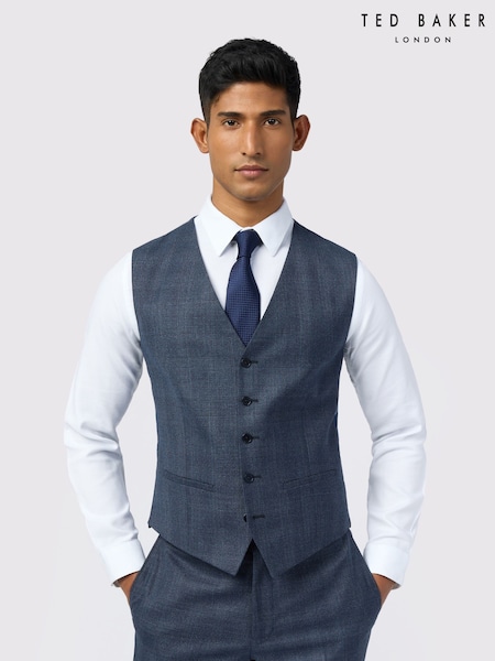 Ted Baker Tailoring Blue Byrne Check Waistcoat (W70798) | €145