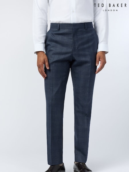 Ted Baker Tailoring Slim Blue Byrne Plum Check Trousers (W70802) | 198 €