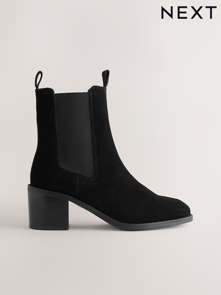 Black Suede Forever Comfort® Block Heel Chelsea Boots (W70828) | 273 QAR - 278 QAR
