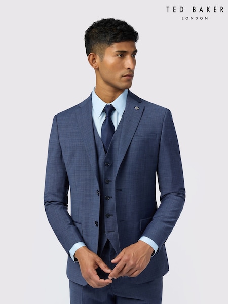 Ted Baker Tailoring Slim Blue Foyle Airforce Scratch Jacket (W70830) | AED1,508