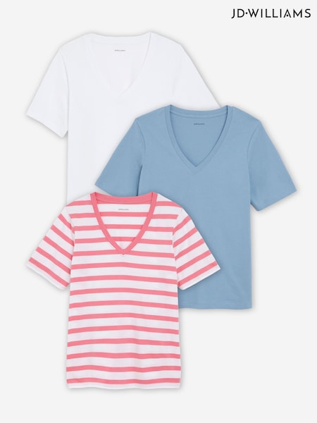JD Williams White V-Neck Tops 3 Pack (W70888) | €35
