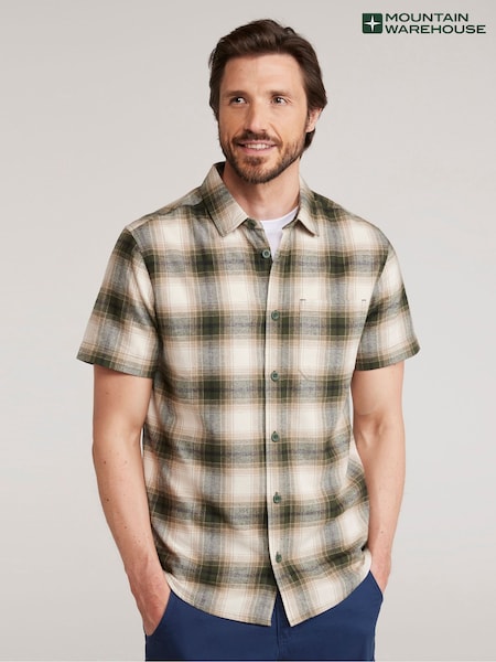 Mountain Warehouse Green Mens Trace Flannel Short Sleeve Shirt (W71004) | R$ 265