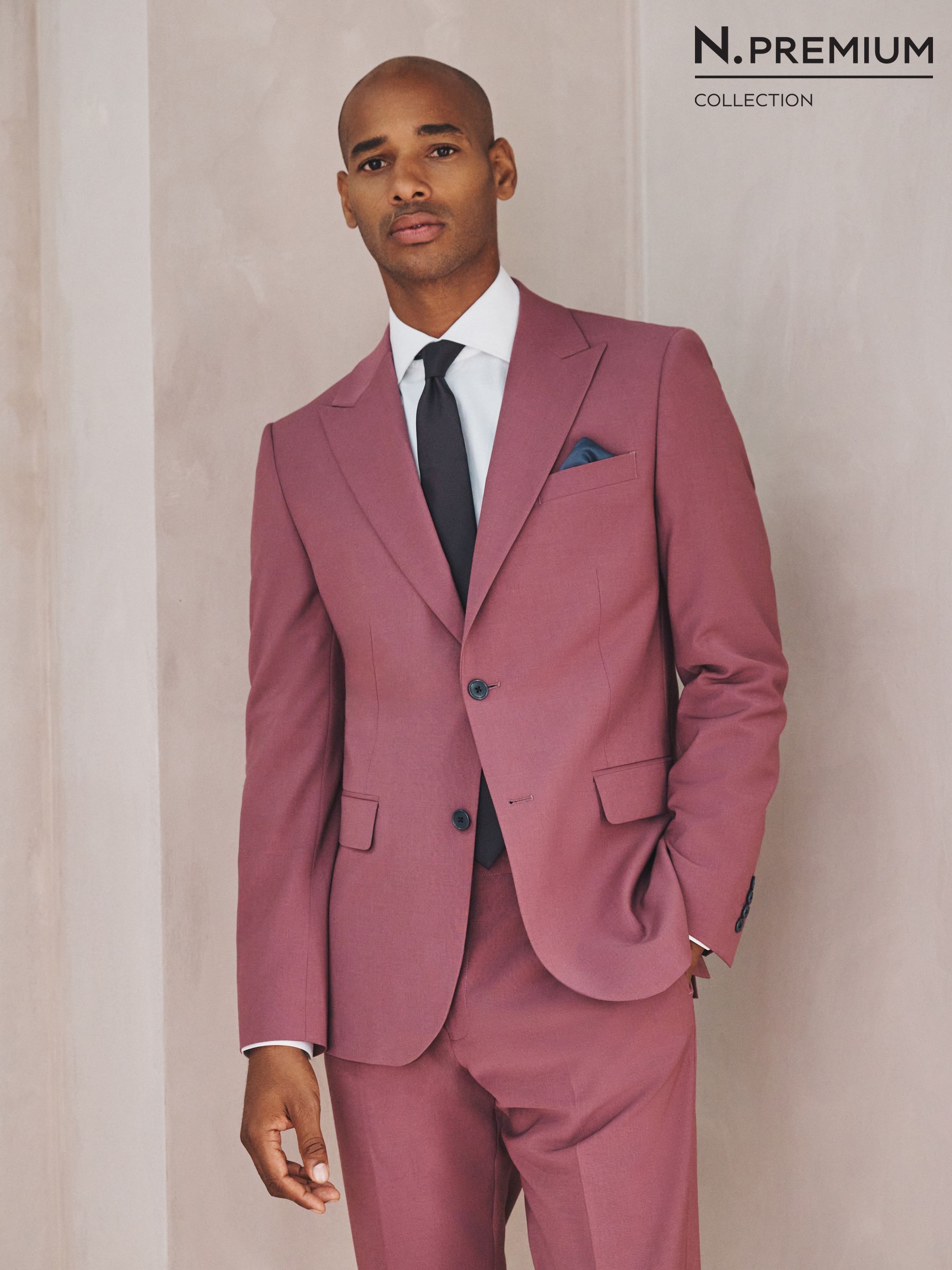 Buy Men's Suits Pink Plain Online | Next Japan