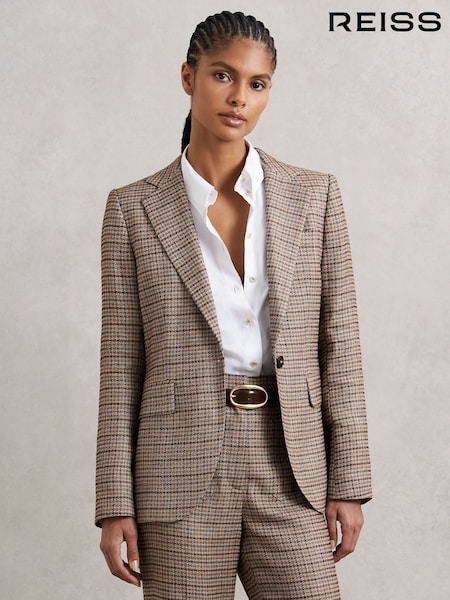 Reiss Neutral Check River Jacket (W71078) | AED2,146