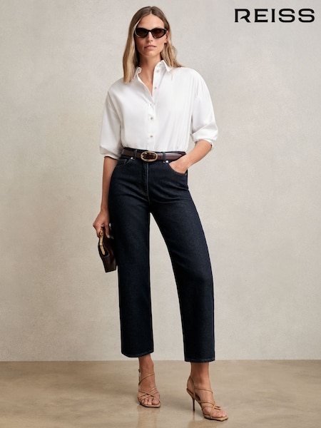 Reiss Dark Blue Selin Petite Mid Rise Straight Leg Jeans (W71099) | €170