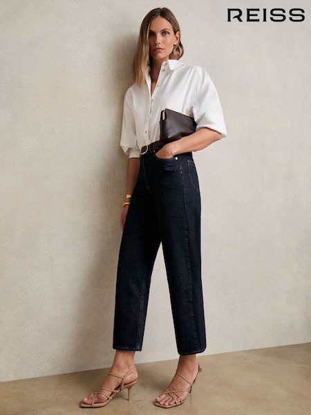 Reiss Dark Blue Selin Mid Rise Straight Leg Jeans (W71101) | €170