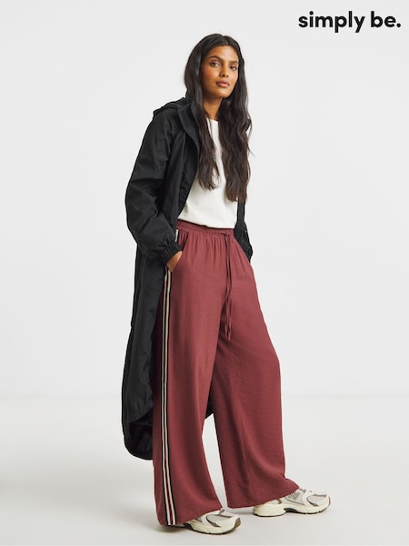 Simply Be Red Side Stripe Wide Leg Trousers (W71141) | €43
