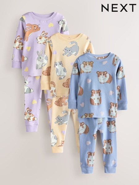 Galben/Albastru - Snuggle Pyjamas 3 Pack (9mths-10yrs) (W71213) | 179 LEI - 223 LEI