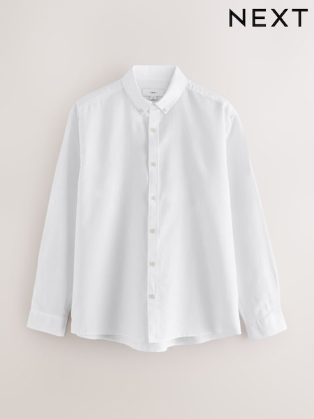 White Cotton Linen Blend Short Sleeve Shirt (W71232) | €36