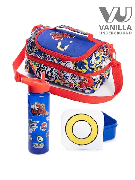 Vanilla Underground Blue Boys Sonic the Hedgehog Bottle and Snack Pot Lunch Bag (W71272) | €32