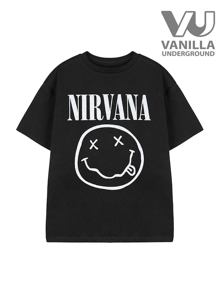 Vanilla Underground Black Nirvana Short Sleeved T-Shirt (W71276) | 87 QAR