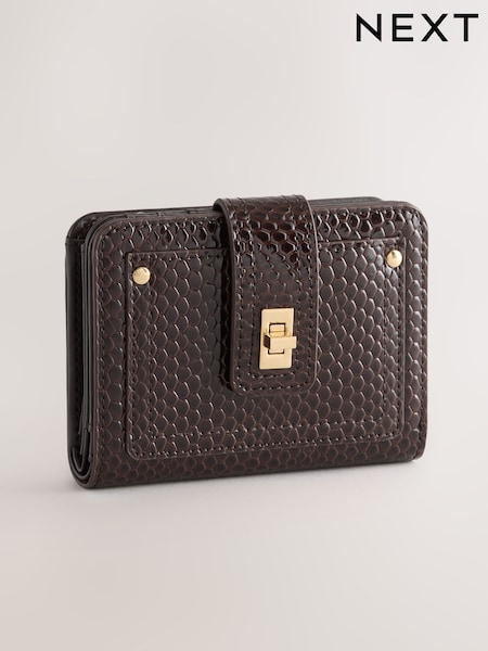 Tan/Brown Croc Effect Zip Around Purse (W71283) | €23.50