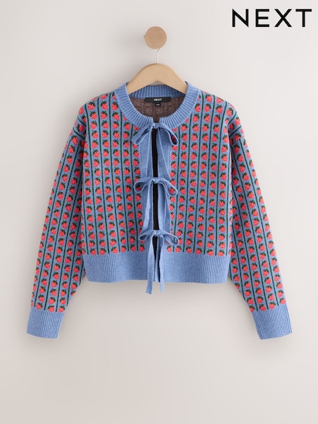 Blue Strawberry Supersoft Tie Front Knitted Cardigan (W71298) | €51.50