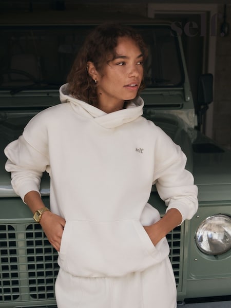 Bež/bela - self. Hoodie (W71325) | € 34