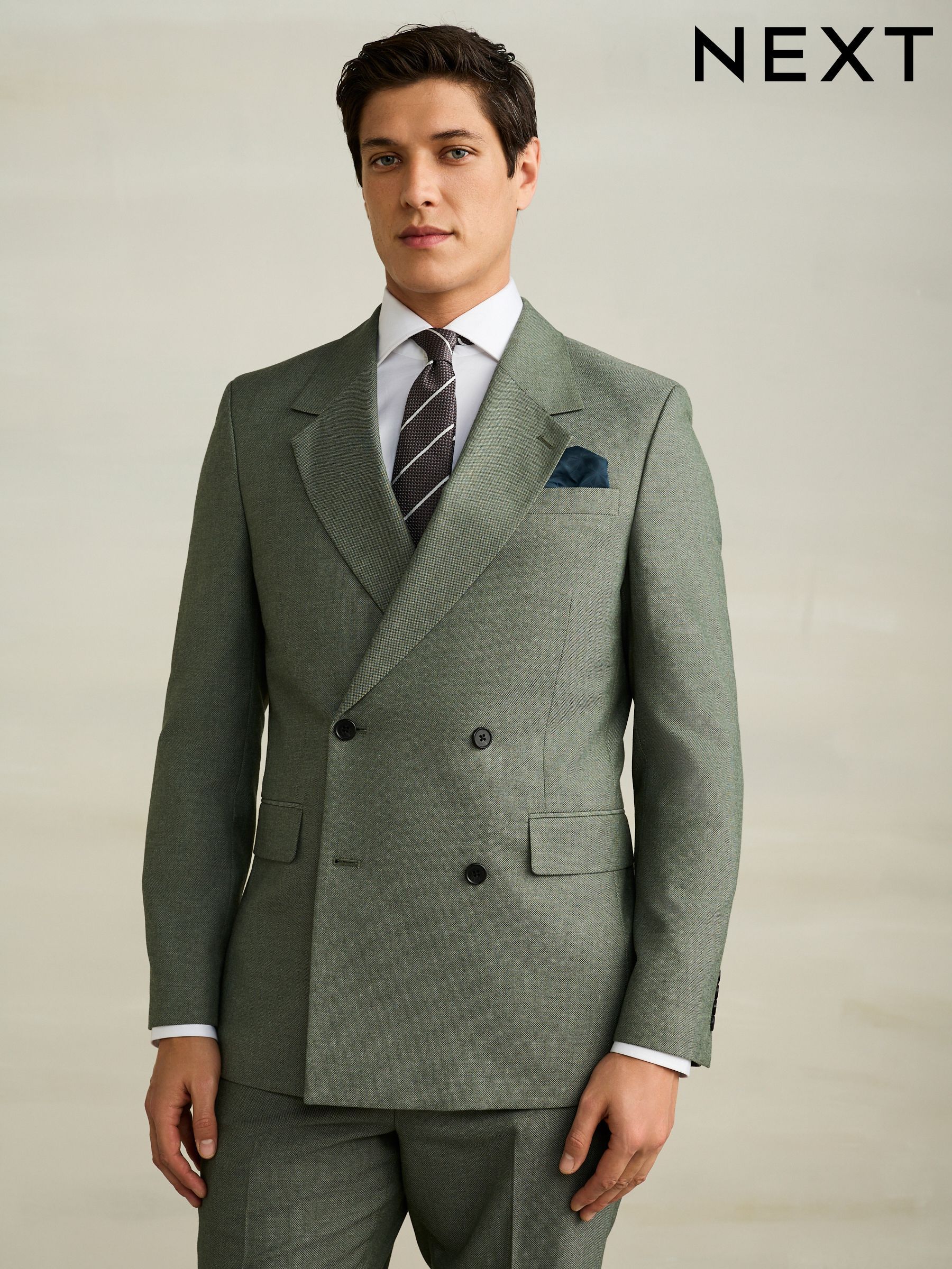 Buy Men's Suits Green Double Breasted Online | Next Japan