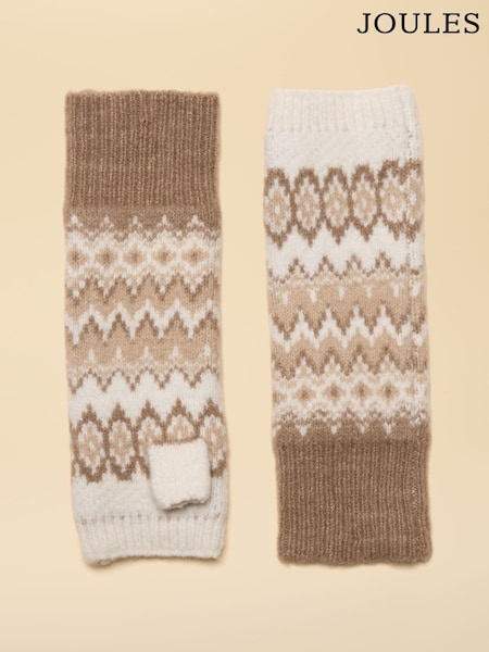 Joules Kara Neutral Fingerless Fairisle Glove (W71658) | R$ 165