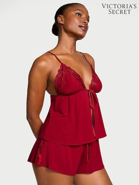 Victoria's Secret Red Lacquer Modal Lace Flyaway Cami Set (W71703) | €59