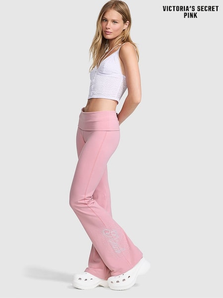 Victoria's Secret PINK Cameo Pink Bling Foldover Flares Leggings (W71706) | €66
