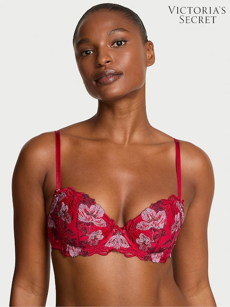 Victoria's Secret Red Lightly Lined Demi Beautiful Bows Embroidery Bra (W71732) | €87