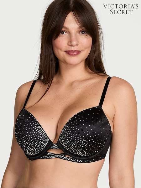 Victoria's Secret Black Push Up Sparkle Shine Bra (W71761) | €83
