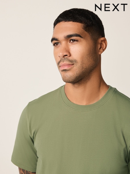 Moss Green Regular Fit Essential Crew Neck Cotton T-Shirt (W71804) | AED35