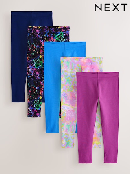 Purple/Splat - Leggings 5 Pack (3-16yrs) (W71978) | 27 € - 38 €