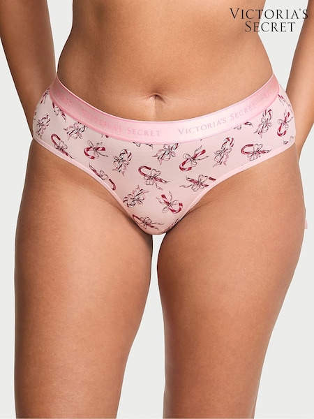 Victoria's Secret Angel Pink Christmas Candy Cane Hipster Logo Knickers (W72090) | €11.50