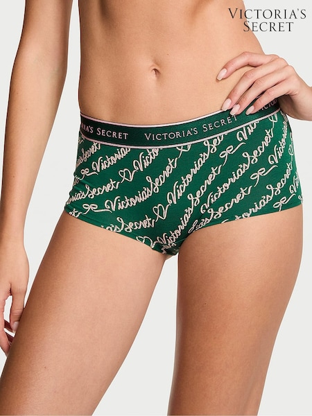 Victoria's Secret Clover Script Green Short Logo Knickers (W72096) | €13