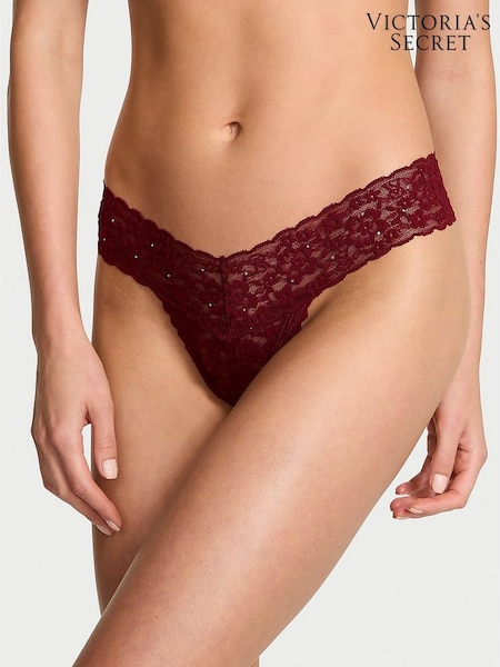 Victoria's Secret Sangria Red Thong Sparkle Knickers (W72111) | €13