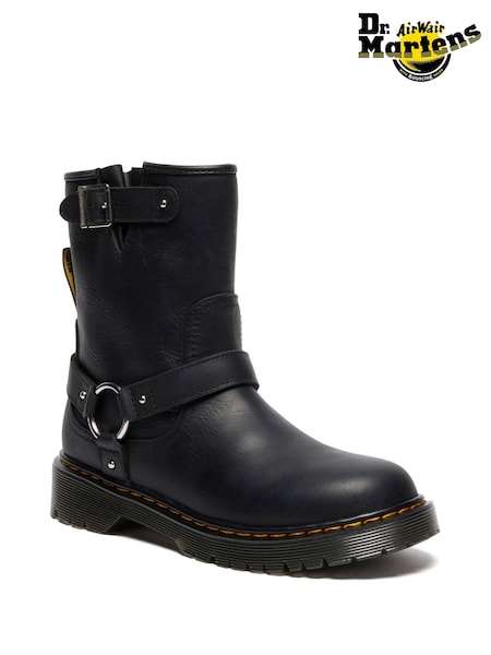 Dr. Martens Black Genaya Y Wyoming Shoes (W72162) | AED699