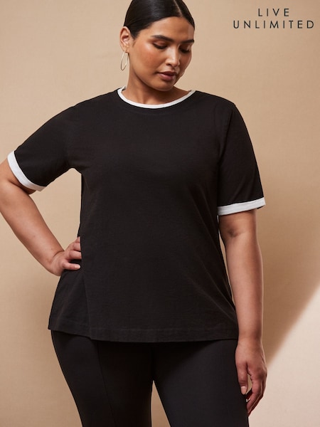 Live Unlimited Black Contrast T-Shirt (W72166) | €58