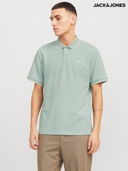 JACK & JONES Green Waffle Short Sleeve Polo Shirt (W72335) | R$ 245