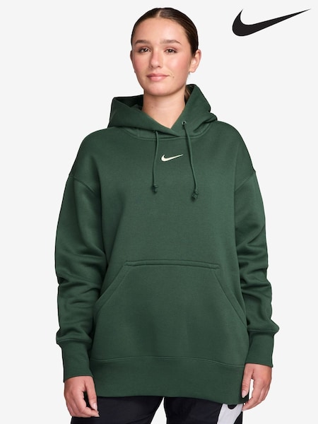 Nike Fir Green Oversized Mini Sportswear Phoenix Fleece Swoosh Pullover Hoodie (W72373) | kr1 160