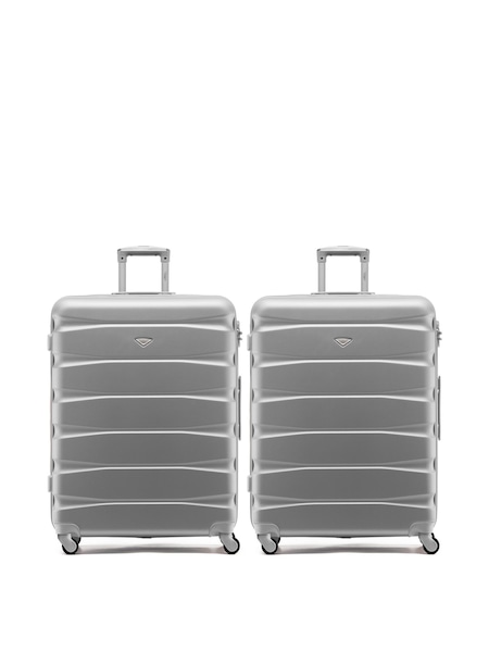 CABIN PRO Silver Set of 2 Large Check-In Hold Luggage Hardcase Travel Suitcases (W72465) | 218 €