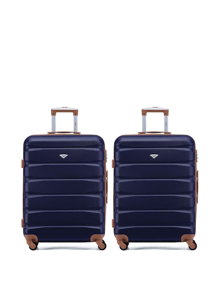 CABIN PRO Medium Blue Check In Hold Luggage Hardcase Travel Suitcases Set Of 2 (W72468) | €147